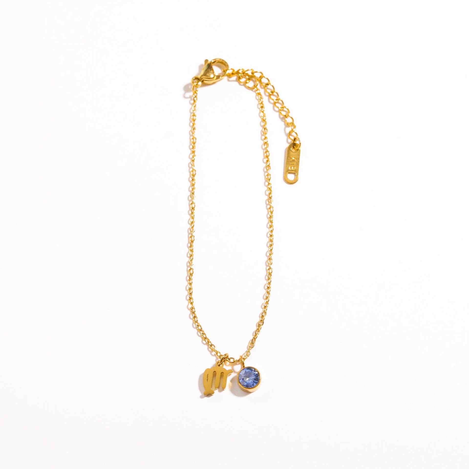 Stainless Steel Women's Birthstone Constellation Bracelet